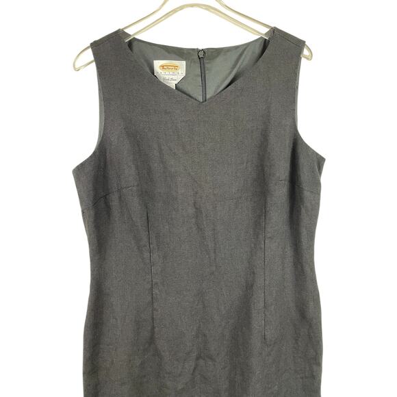 Talbots Irish Linen Shift Dress Sleeveless Classic Office Career Black Size 10 - Picture 6 of 12